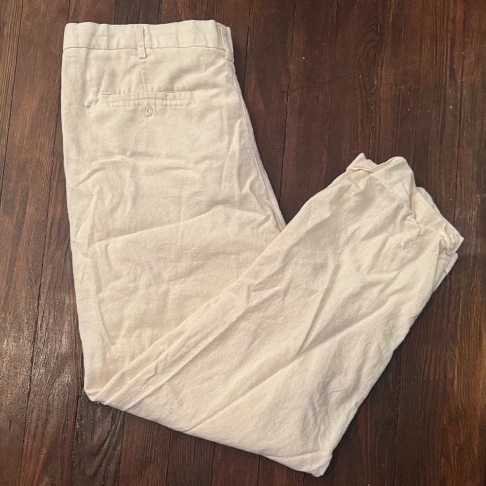 Men's Linen Cream Pants